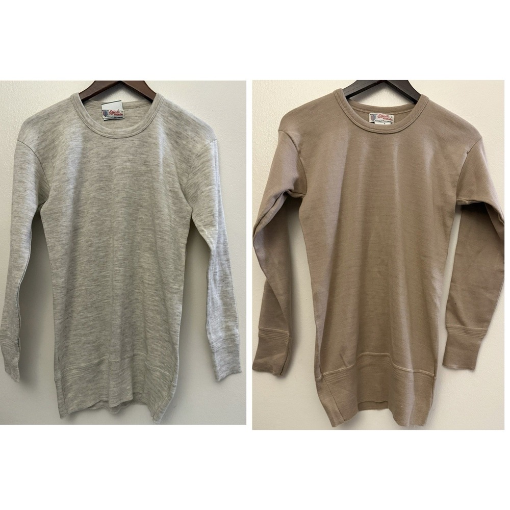 NWOT VTG 70's Effedi Mamabu Thermal Undershirt‎ Sweater Crewneck Wool Lot Of 2